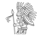 Dibujo de Guerriero azteco