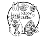 Disegno di Happy Easter da colorare