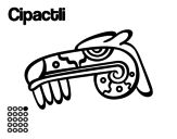 Disegno di I giorni Aztechi: caimano Cipactli da colorare