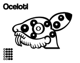 Disegno di I giorni Aztechi: giaguaro Ocelotl da colorare