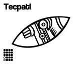 Disegno di I giorni Aztechi: selce Tecpatl da colorare