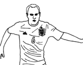 Dibujo de Iniesta con la Nazionale di calcio della Spagna