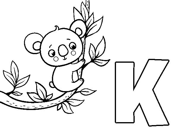 Disegno di K di Koala da Colorare