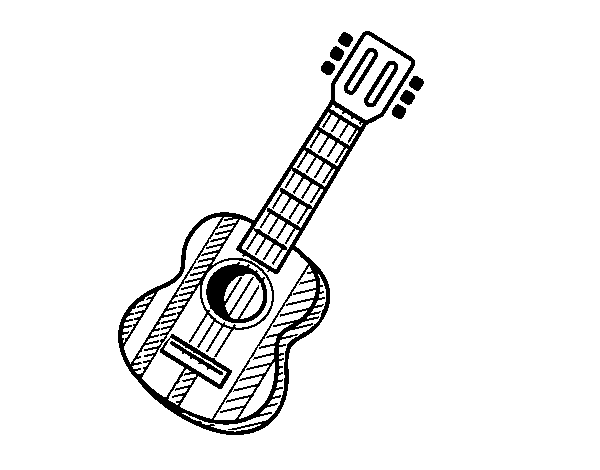 Disegno di La chitarra spagnola da Colorare