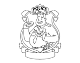 Dibujo de La polizia con la ciambella