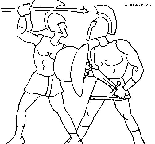 Disegno di Lotta di gladiatori  da Colorare