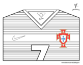 Disegno di Maglia dei mondiali di calcio 2014 del Portogallo da colorare