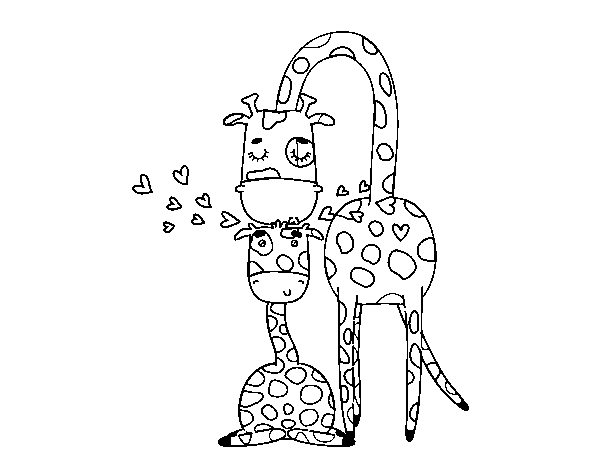 Disegno di Mamma giraffa da Colorare