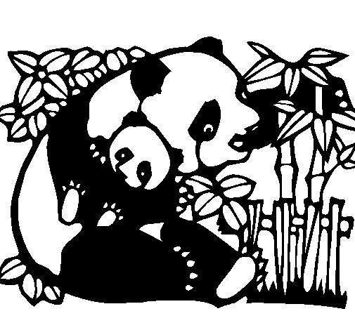 Disegno di Mamma panda  da Colorare