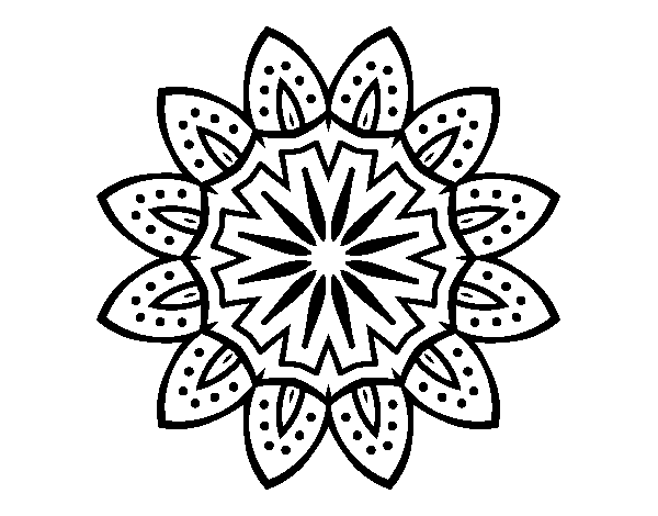 Disegno di Mandala con petali da Colorare