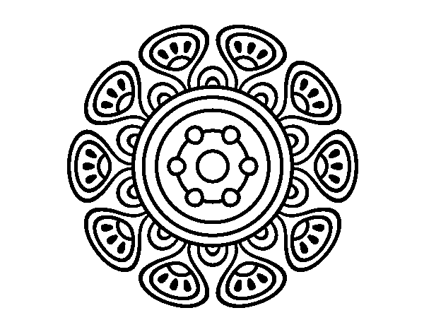 Disegno di Mandala Crescita vegetale da Colorare