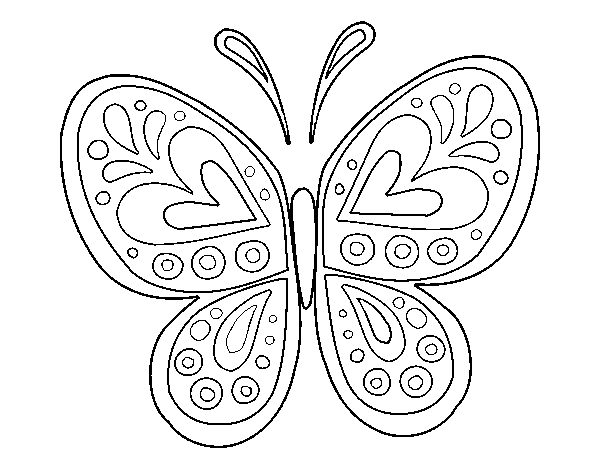 Disegno di Mandala farfalla da Colorare