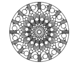 Disegno di Mandala fiore con cerchio da colorare