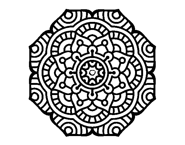 Disegno di Mandala fiore concettuale da Colorare