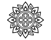 Disegno di Mandala semplice fiore da colorare