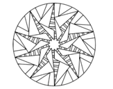 Disegno di Mandala sole triangolare da colorare