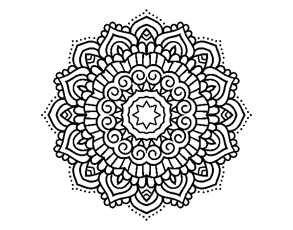 Disegno di Mandala stella decorata da Colorare