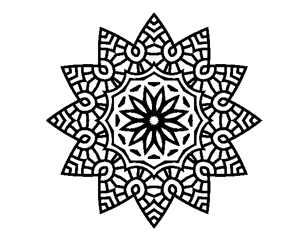 Disegno di Mandala stella floreale da Colorare