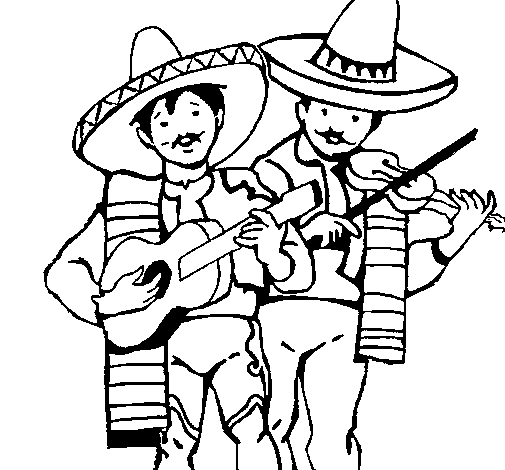 Disegno di Mariachi messicano da Colorare