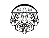 Disegno di Maschera azteca da colorare