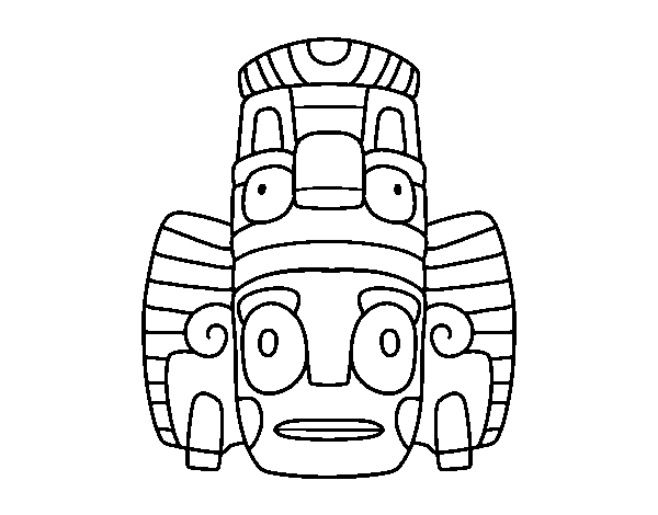 Disegno di Maschera mexicana dello rituali da Colorare