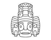 Dibujo de maschera mexicana dello rituali