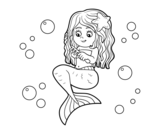 Disegno di Mermaid a pettinarsi i capelli da colorare