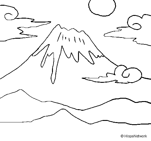 Disegno di Monte Fuji da Colorare