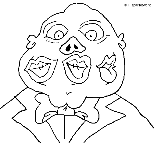 Disegno di Mostro con tre bocche  da Colorare