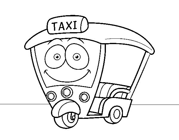 Disegno di Motocicletta - Taxi da Colorare