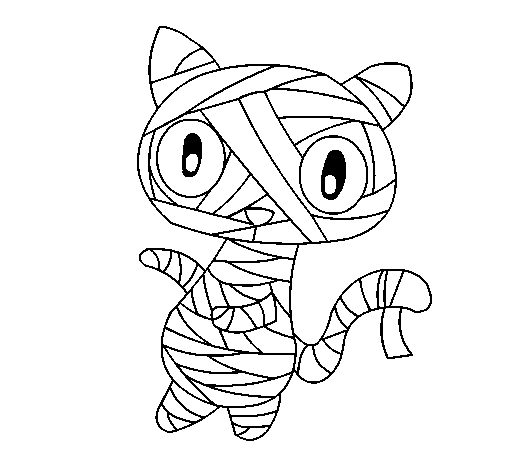 Disegno di Mummia gatto scaraboechio da Colorare