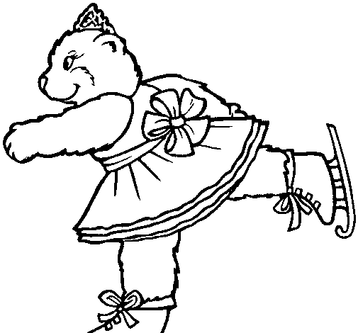 Disegno di Orsa pattinatrice da Colorare
