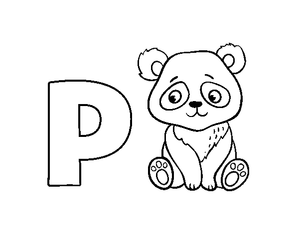 Disegno di P di Panda da Colorare