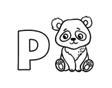 Disegno di P di Panda da colorare