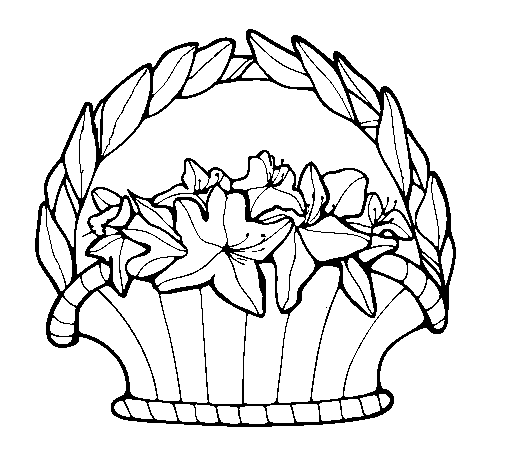 Disegno di Paniere di fiori 4 da Colorare