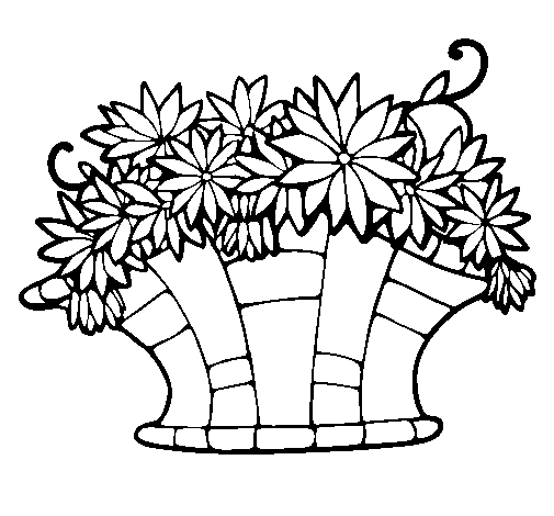 Disegno di Paniere di fiori 7 da Colorare