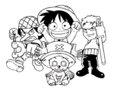 Disegno di Personaggi One Piece da colorare
