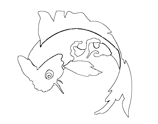 Disegno di Pesce Koi da Colorare