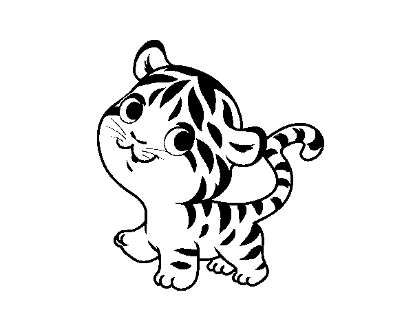 Disegno di Piccolo tigre da Colorare