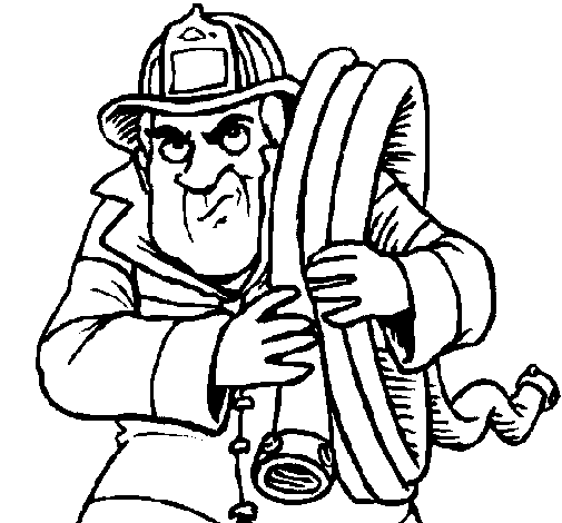 Disegno di Pompiere  6 da Colorare