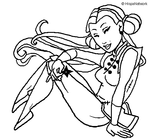 Disegno di Principessa ninja  da Colorare