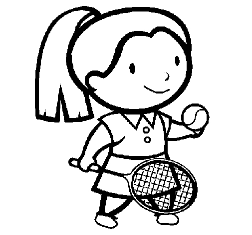 Disegno di Ragazza che gioca a tennis  da Colorare