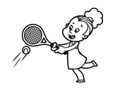 Disegno di Ragazza giocando a tennis da colorare