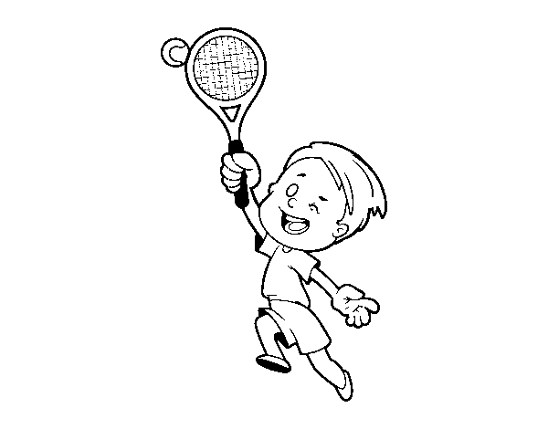 Disegno di Ragazzo giocando a tennis da Colorare