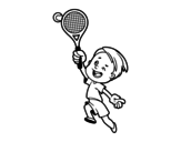 Disegno di Ragazzo giocando a tennis da colorare
