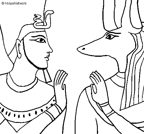 Disegno di Ramses e Anubis da Colorare