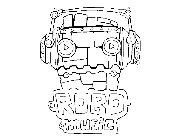 Disegno di Robot music da Colorare