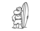 Dibujo de Scimmietta surfista