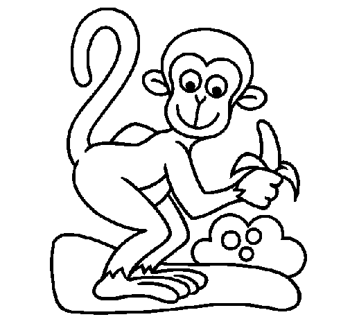 Disegno di Scimmietta  da Colorare