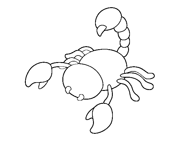 Disegno di Scorpione pungiglione con rilievo da Colorare